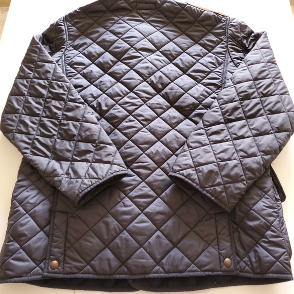 Polo Ralph Lauren Mens XL Quilted Hunting Shooting Jacket Navy Snap - Picture 7 of 8